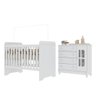 Quarto de Bebê Gabrielle Berço 3 em 1 Cômoda Infantil com Porta Branco Brilho Carolina Baby - 3