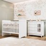 Quarto de Bebê Gabrielle Berço 3 em 1 Cômoda Infantil com Porta Branco Brilho Carolina Baby - 1
