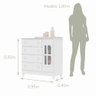 Quarto de Bebê Gabrielle Berço 3 em 1 Cômoda Infantil com Porta Branco Brilho Carolina Baby - 10