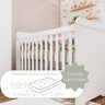 Quarto de Bebê Gabrielle Berço 3 em 1 Cômoda Infantil com Porta Branco Brilho Carolina Baby - 5