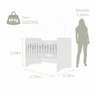 Quarto de Bebê Gabrielle Berço 3 em 1 Cômoda Infantil com Porta Branco Brilho Carolina Baby - 6
