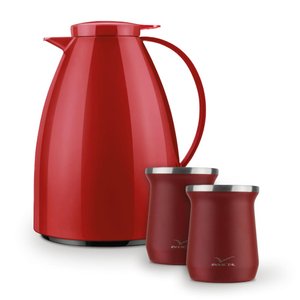 Kit Invicta - Bule Viena 1l e 02 Cuias Térmicas 250ml Vermelhas