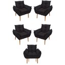 Ver imagem 1 de Kit 05 Poltrona Sofá Sala, Quarto, Escritório – Balaqui Decor Cor:preta