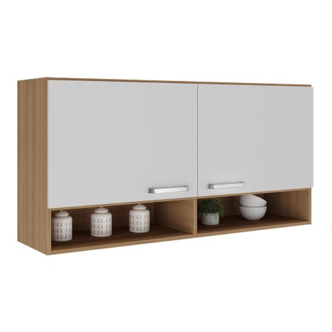 Armário Aéreo 120cm com 2 Portas Paris Multimóveis Mp2214 Rustic/branco