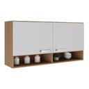 Ver imagem 1 de Armário Aéreo 120cm com 2 Portas Paris Multimóveis Mp2214 Rustic/branco