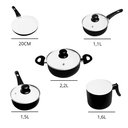 Ver imagem 5 de Jogo de Panelas Cerâmica Antiaderente Roma 5 Peças Preta