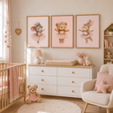 Ver imagem 1 de Kit 3 Quadros Decorativo Quarto Bebê Menina com Moldura - Bailarina Das Estrelas NO1