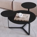 Ver imagem 2 de Mesa de Centro para Sala de Estar 3 em 1 Pés Metálicos Dari A03 Nero Preto - Lyam Decor