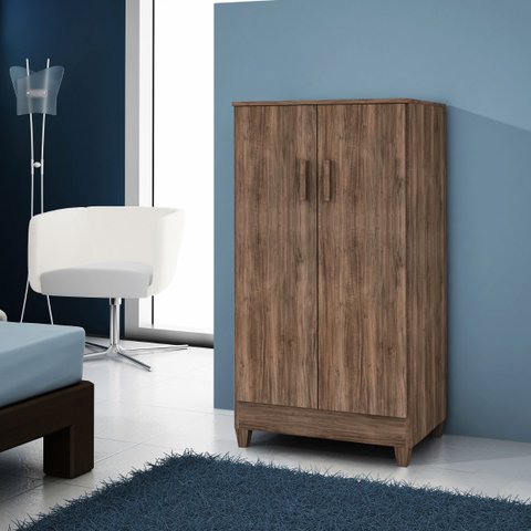 Armário Organizador Multiuso Sapateira Slim 2 Portas Rústico