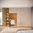 Ver imagem 3 de Guarda Roupa Modular 2 Portas 3 Gavetas 70cm MDF Altezza Clean Belmax:Freijó/Off White