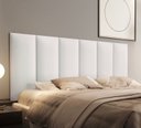 Ver imagem 1 de Cabeceira Painel Estofada Cama Casal 1,40 - Corino Branco