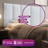 Cabeceira Painel Estofada Cama Casal 1,40 - Corino Branco - 3