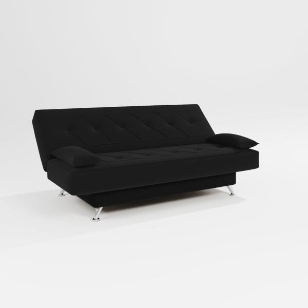 sofá cama 1,80m Íris Suede Preto Adonai Estofados - 1