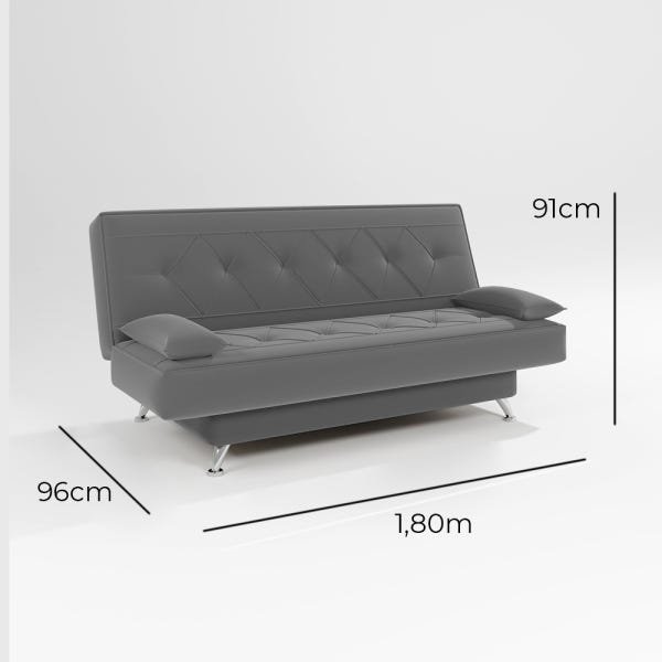 sofá cama 1,80m Íris Suede Preto Adonai Estofados - 4