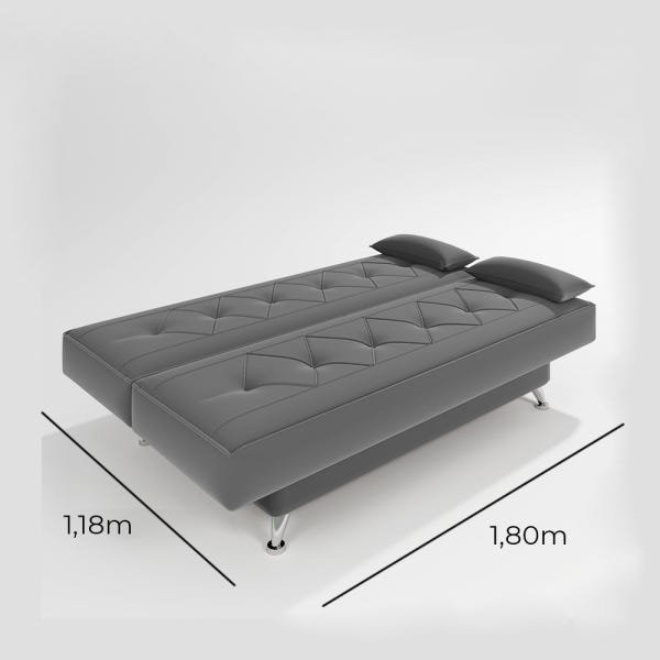 sofá cama 1,80m Íris Suede Preto Adonai Estofados - 5