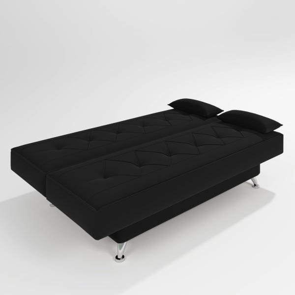 sofá cama 1,80m Íris Suede Preto Adonai Estofados - 2