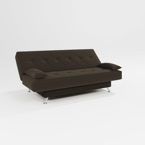 sofá cama 1,80m Íris Suede Marrom Adonai Estofados