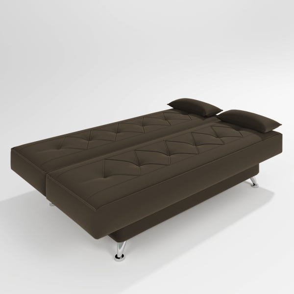 sofá cama 1,80m Íris Suede Marrom Adonai Estofados - 2