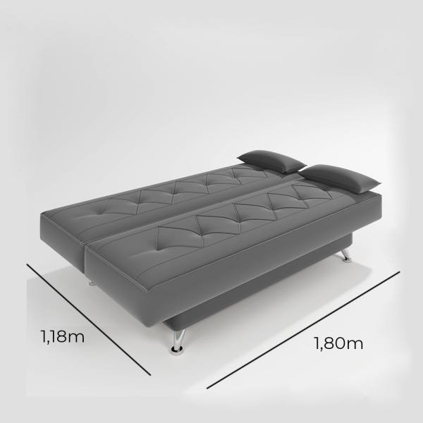 sofá cama 1,80m Íris Suede Cinza Adonai Estofados - 5