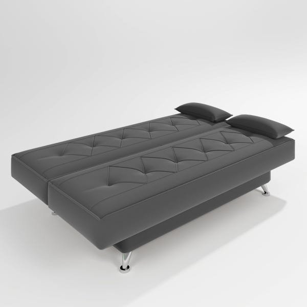 sofá cama 1,80m Íris Suede Cinza Adonai Estofados - 2