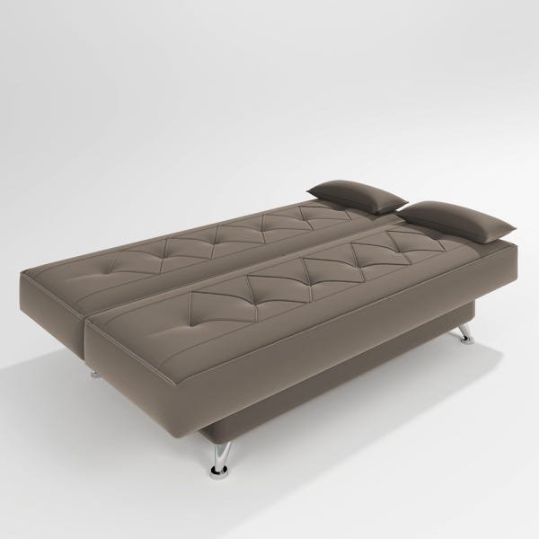 sofá cama 1,80m Íris Suede Cappuccino Adonai Estofados - 2