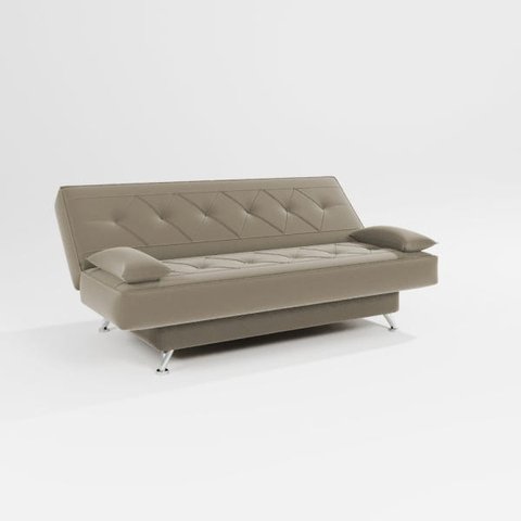 sofá cama 1,80m Íris Suede Bege Adonai Estofados