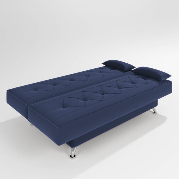 sofá cama 1,80m Íris Suede Azul Adonai Estofados - 2