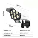 Ver imagem 6 de Luminaria Solar Dummy Camera Falsa Controle Sensor Presença Kit 2 Uni 77 Leds 3 funções Seguran