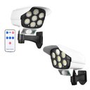 Ver imagem 1 de Luminaria Solar Dummy Camera Falsa Controle Sensor Presença Kit 2 Uni 77 Leds 3 funções Seguran