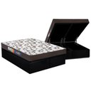 Ver imagem 1 de Cama Box Baú Queen: Colchão Espuma Polar D33 Pérola + Base CRC Suede Black(158x198)