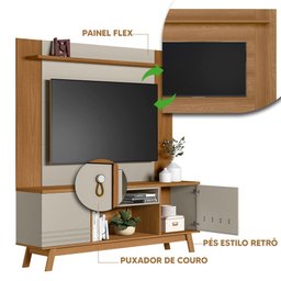 Rack Com Painel Para Sala Tv 55 Polegadas Colorado E Tulum Nature Off White Linea Brasil - 3 Rack Com Painel Para Sala Tv 55 Polegadas Colorado E Tulum Nature Off White Linea Brasil - 3