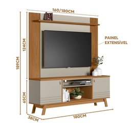 Rack Com Painel Para Sala Tv 55 Polegadas Colorado E Tulum Nature Off White Linea Brasil - 4 Rack Com Painel Para Sala Tv 55 Polegadas Colorado E Tulum Nature Off White Linea Brasil - 4