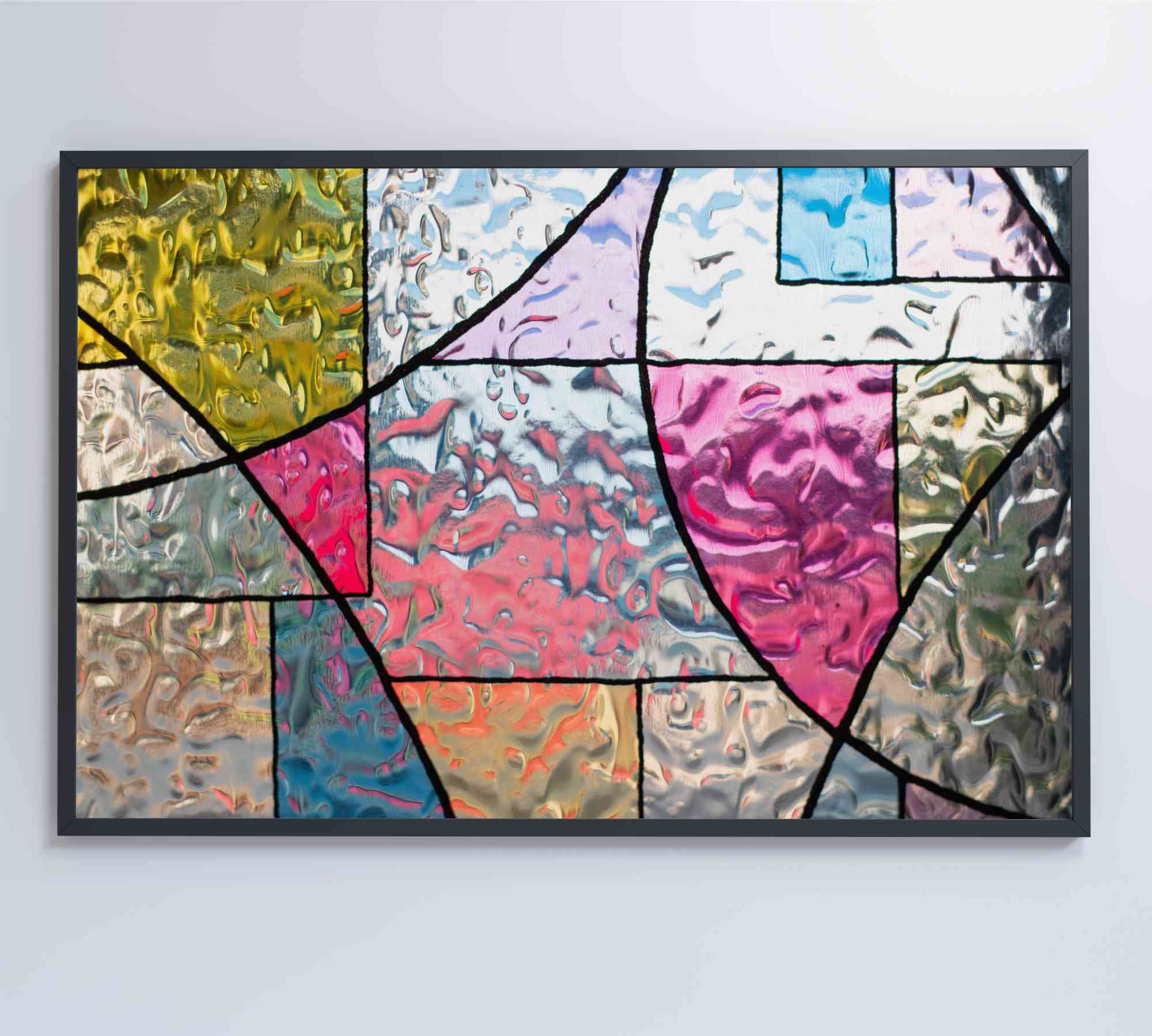 Quadro Vitral Geométrico Colorido Decor&Quadros ARTE016 60x40 cm Vidro Impresso - 5