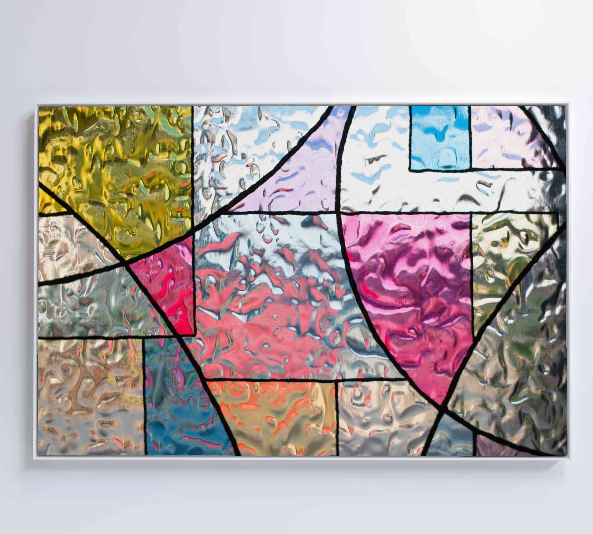 Quadro Vitral Geométrico Colorido Decor&Quadros ARTE016 60x40 cm Vidro Impresso - 7