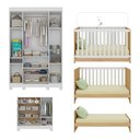 Ver imagem 5 de Quarto de Bebê Completo Berço Americano 3 em 1 Colchão Allegra Multimóveis Mp4598 Branco/