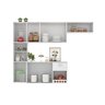 Armário Suspenso Cozinha Completa Estilo Planejado Módulo Único Puxador Concha Mila- Branco - Rpm - 2