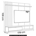 Ver imagem 4 de Painel Tv 75 Pol 179cm Bancada Suspensa Aruba Jequitibá/off L06 - Mpozenato
