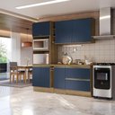 Ver imagem 1 de Armário de Cozinha Compacta 100% Mdf 205cm Nogueira/azul Profundo Celeste Kappesberg