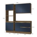 Ver imagem 3 de Armário de Cozinha Compacta 100% Mdf 205cm Nogueira/azul Profundo Celeste Kappesberg