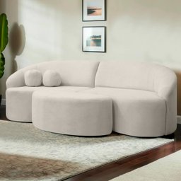 Sofá Orgânico Palermo 4 Lugares 210cm + Puff Bouclê - Sofa Store:bouclê Bege Marfim - 2