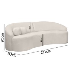 Sofá Orgânico Palermo 4 Lugares 210cm + Puff Bouclê - Sofa Store:bouclê Bege Marfim - 7