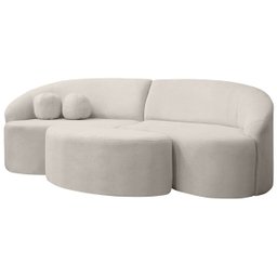 Sofá Orgânico Palermo 4 Lugares 210cm + Puff Bouclê - Sofa Store:bouclê Bege Marfim - 4