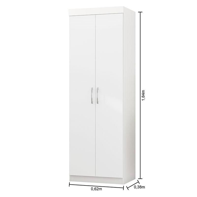 Cômoda 8020 e Armário Multiuso 6020 Branco - Araplac | MadeiraMadeira