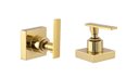 Ver imagem 1 de Kit 2 Acabamento para Registro de Chuveiro Alavanca Quadrado Dourado Brilhante Banheiro Padrão Deca
