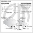 Ver imagem 6 de Kit 2 Acabamento para Registro de Chuveiro Alavanca Quadrado Dourado Brilhante Banheiro Padrão Deca