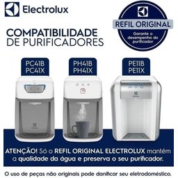 Kit 3 Unidades Refil Filtro de Água Original Electrolux Pe11b Pe11x Pc41b Pc41x Ph41b Ph41x 41037245 - 9