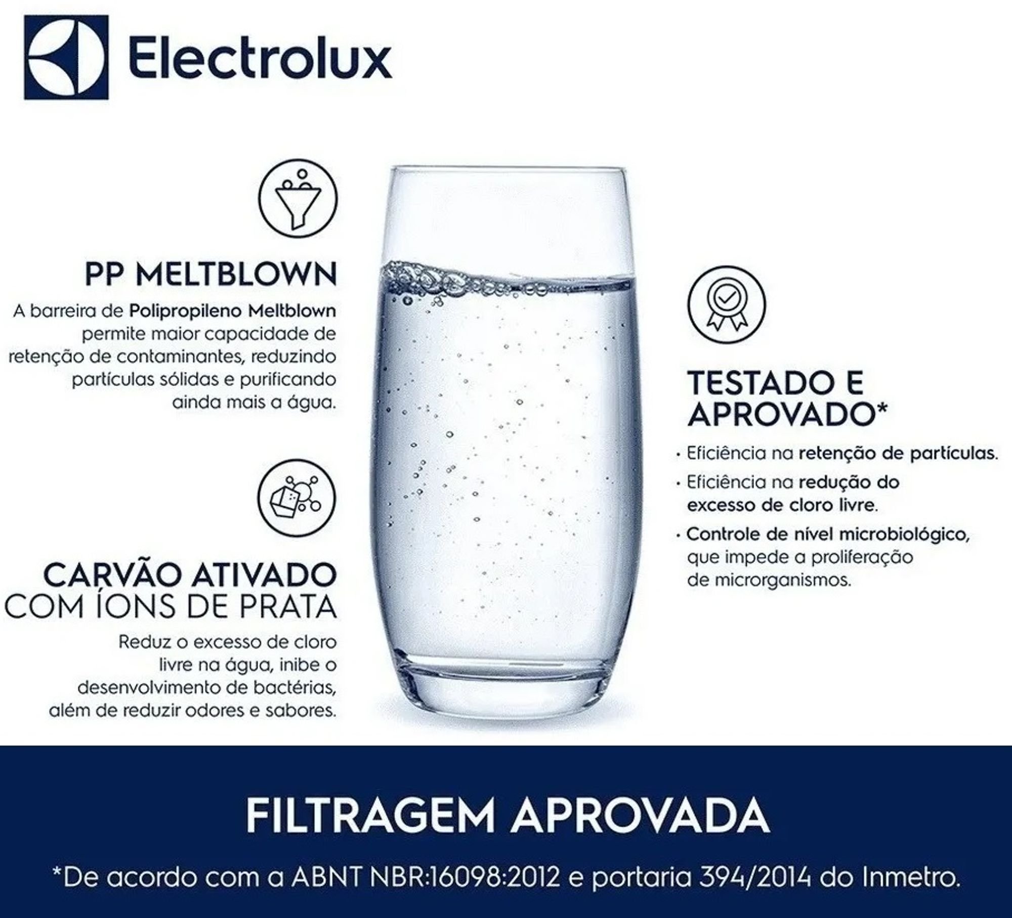 Kit 3 Unidades Refil Filtro de Água Original Electrolux Pe11b Pe11x Pc41b Pc41x Ph41b Ph41x 41037245 - 8