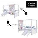 Ver imagem 6 de Cama Casinha Reta com Escorregador Madeira Maciça Branco/ Rosa Housin
