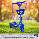 Ver imagem 2 de Patinete Infantil 3 Rodas com Led, Música, Cestinha – Regulável | Brinquedo Criança Azul