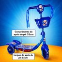 Ver imagem 4 de Patinete Infantil 3 Rodas com Led, Música, Cestinha – Regulável | Brinquedo Criança Azul